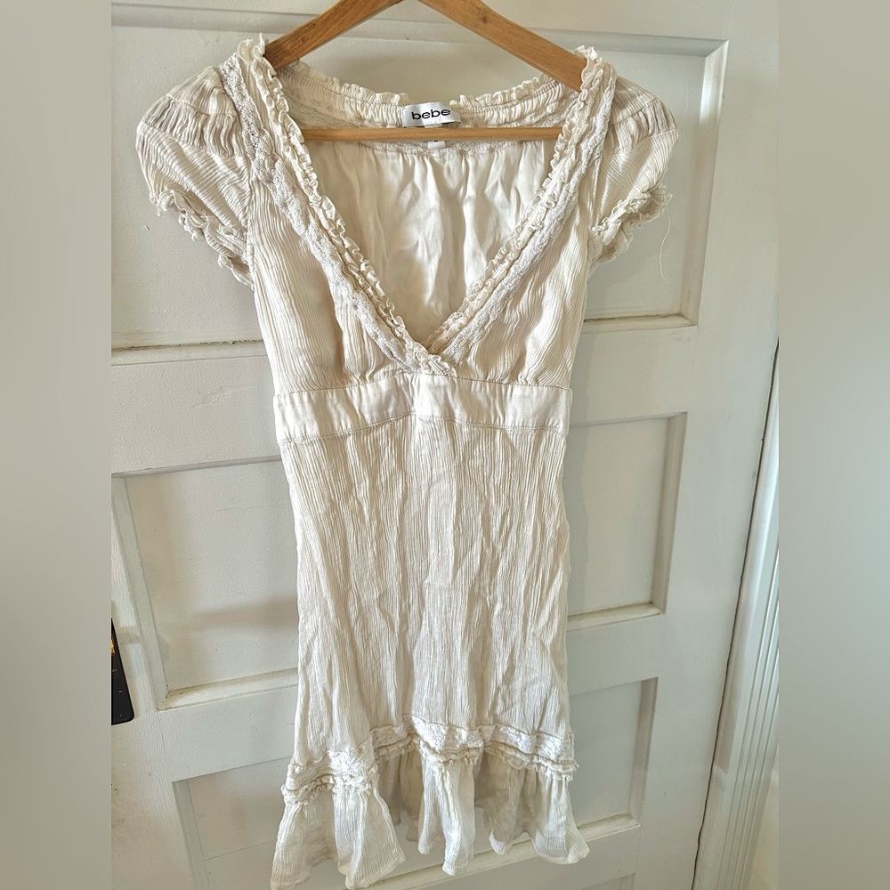 Vintage White Cottagecore Babydoll Mini Dress